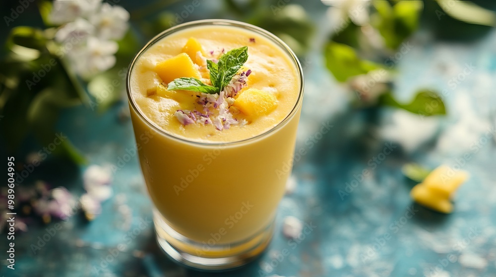 Lassi, an invigorating beverage from India, combines the delightful flavors of mangoes with traditional cocktail-making techniques. Its vibrant hue and exquisite taste create a refreshing Lassi, an invigorating beverage from India, combines the delightful flavors of mangoes with traditional cocktail-making techniques. Its vibrant hue and exquisite taste create a refreshing