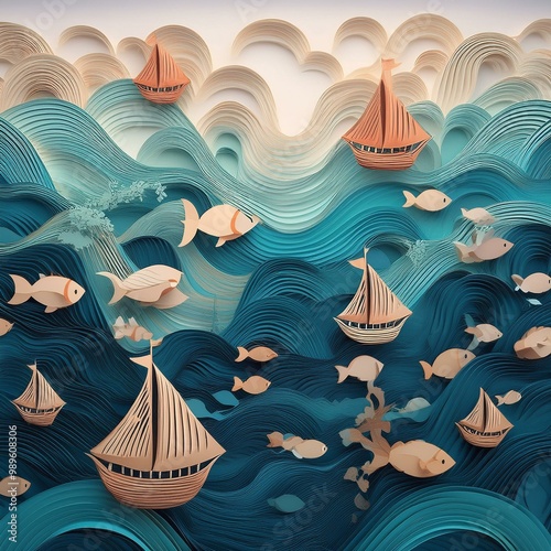 cutting art sea