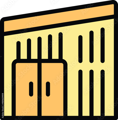 Simple vector icon of prison cell representing concept of imprisonment and captivity