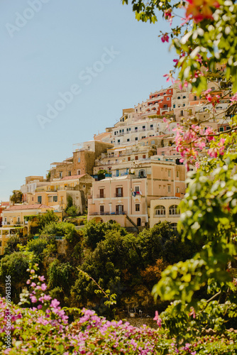 Panoramic landscape of the Amalfi coast. Positano. A resort town. Italy. Architecture
