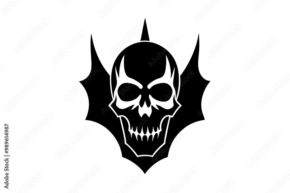 Skull Silhouette: Gothic Icon, Halloween Symbol, Death Concept, Spooky Design, Flat Vector Illustration Skull Silhouette: Gothic Icon, Halloween Symbol, Death Concept, Spooky Design, Flat Vector Illustration