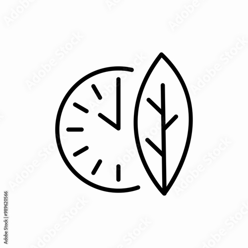 leaf time icon sign vector