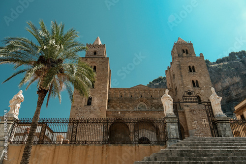 cefalù,palermo,sicily. 08/31/2024. Cefalù Cathedral, the name by which the cathedral basilica of the Transfiguration is known, is a minor basilica located in Cefalù, in the metropolitan of Palermo photo