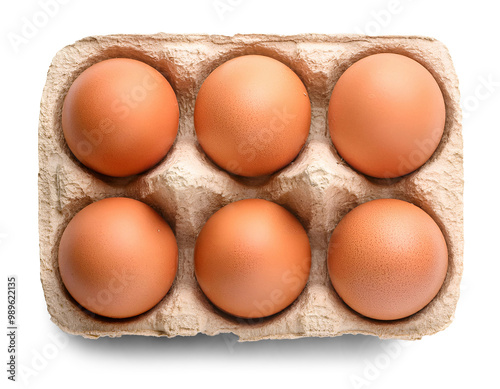 eggs in carton top view
