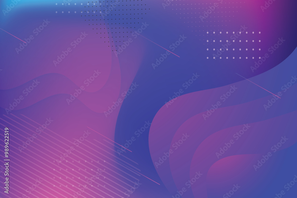 Fototapeta premium Abstract purple and blue gradient background with geometric shapes.