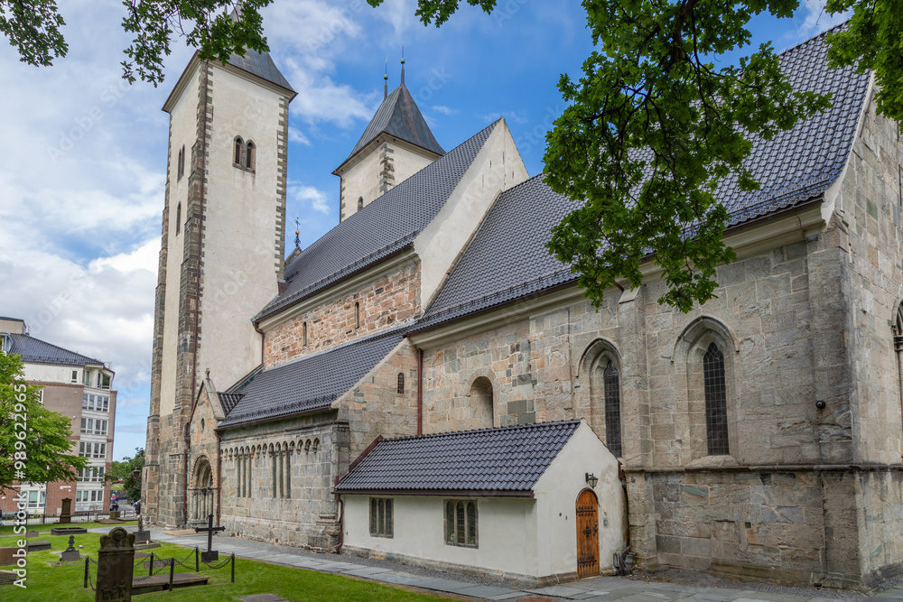 Saint Mary's Church Side View Bergen Norway on a Summer Day Saint Mary's Church Side View Bergen Norway on a Summer Day