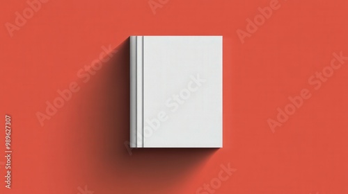 Minimalist 2D Flat Vector of Book with White Hardcover in Realistic 3D Mockup Style