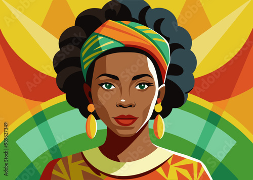 African American Woman, Diversity and Cultural Representation Vector Illustration