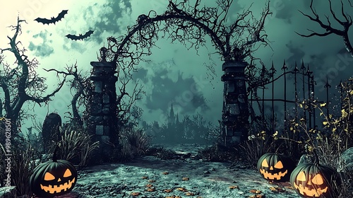 Spooky frames and borders for Halloween, featuring eerie decorative elements.