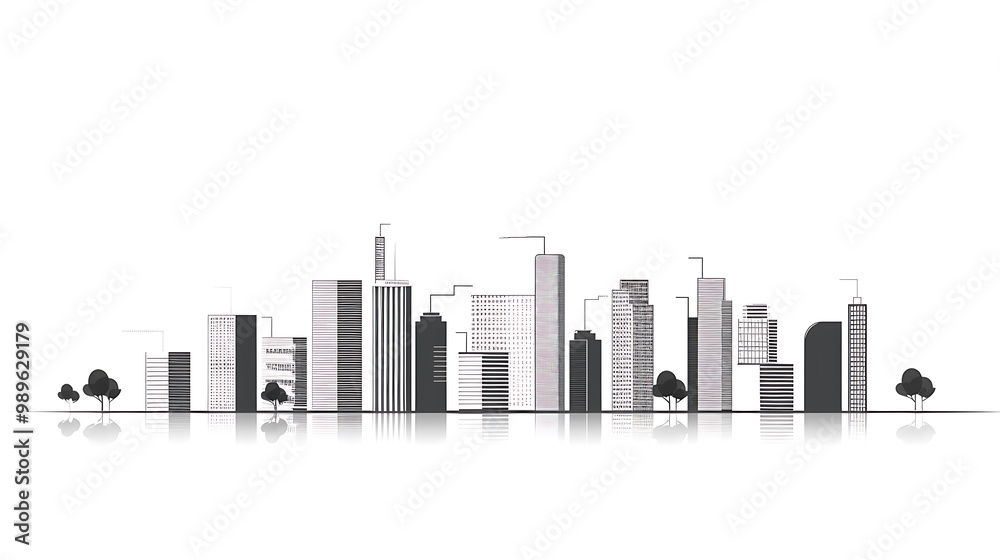 Naklejka premium city skyline