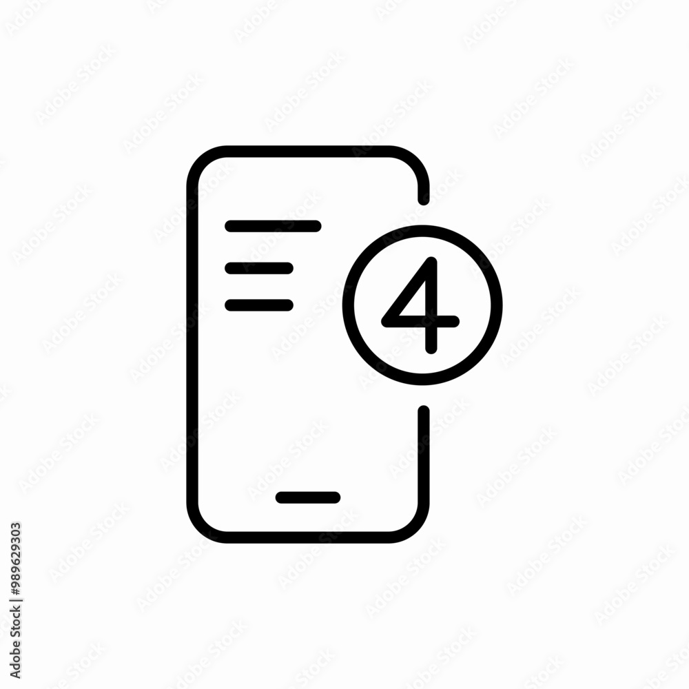 four notification phone icon sign vector four notification phone icon sign vector