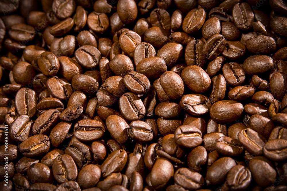 Brown coffee beans for background and texture Brown coffee beans for background and texture