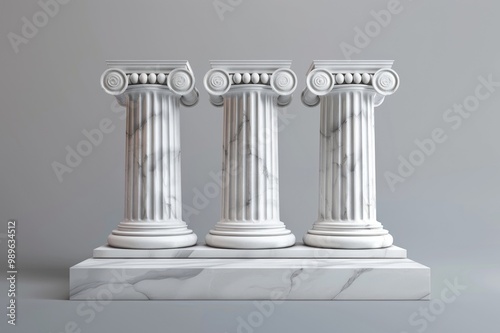 Background podium column 3d roman luxury greek white ancient display product classic