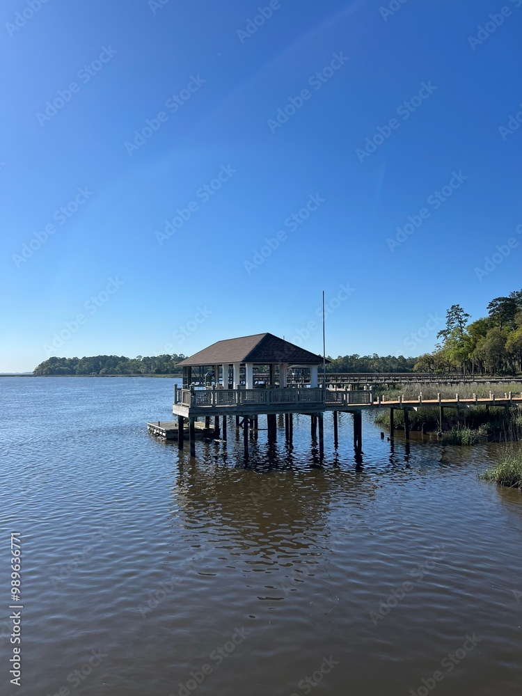 Obraz premium private pier on the river