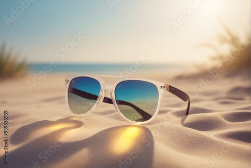 sun glasses on the beach