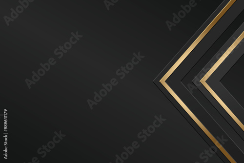 Black and gold abstract background with geometric shapes.
