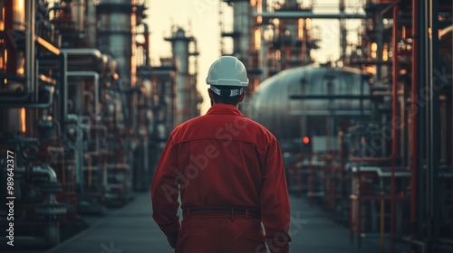 Industrial Worker in a Refinery Setting