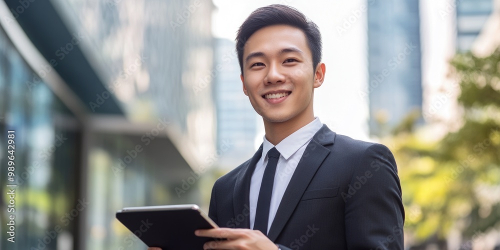 Business Professional Holding Tablet Business Professional Holding Tablet