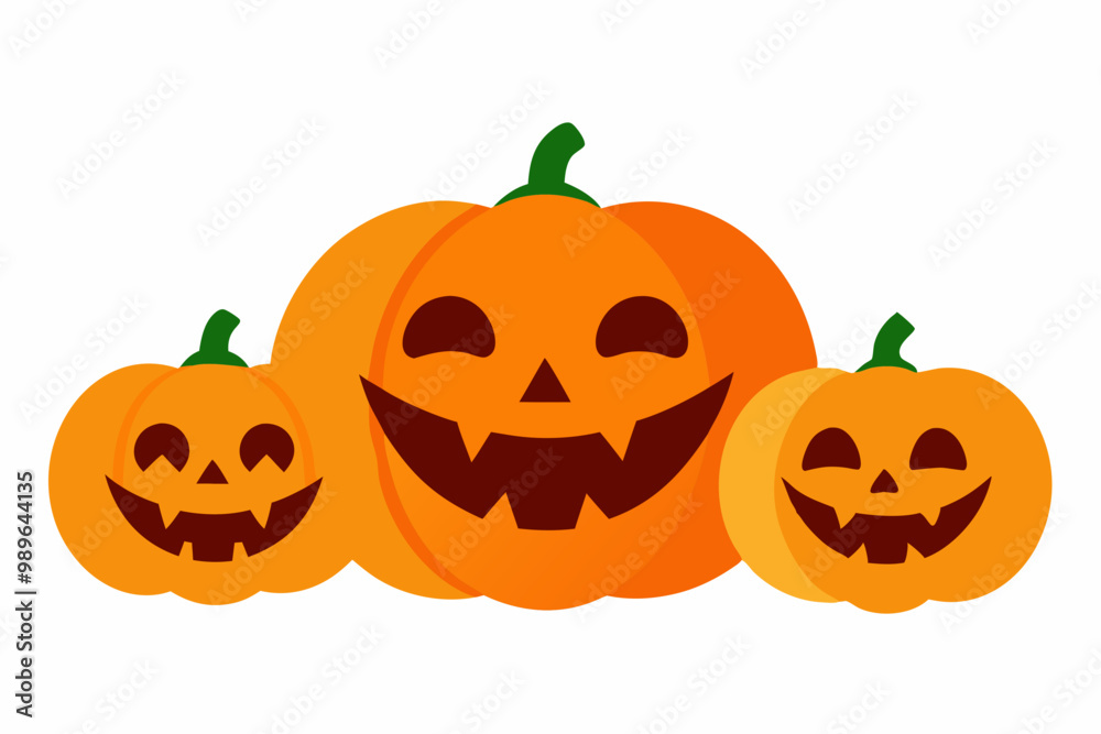 Cute and scary pumpkins for halloween, Pumpkin pack-set, Halloween graphic elements with white background Cute and scary pumpkins for halloween, Pumpkin pack-set, Halloween graphic elements with white background
