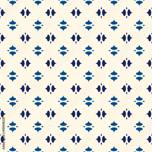 Minimalist pattern. Repeated stylized geometric figures ornament. Modern abstract background. Ornamental wallpaper. Simple digital paper, textile print. Seamless surface design. Vector illustration