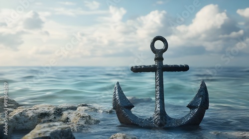 Realistic high-resolution anchor image perfect for nautical decor and themes image photo