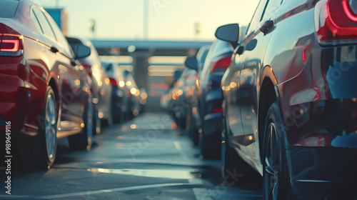 Wallpaper Mural Car jam, parking lot in the city Torontodigital.ca