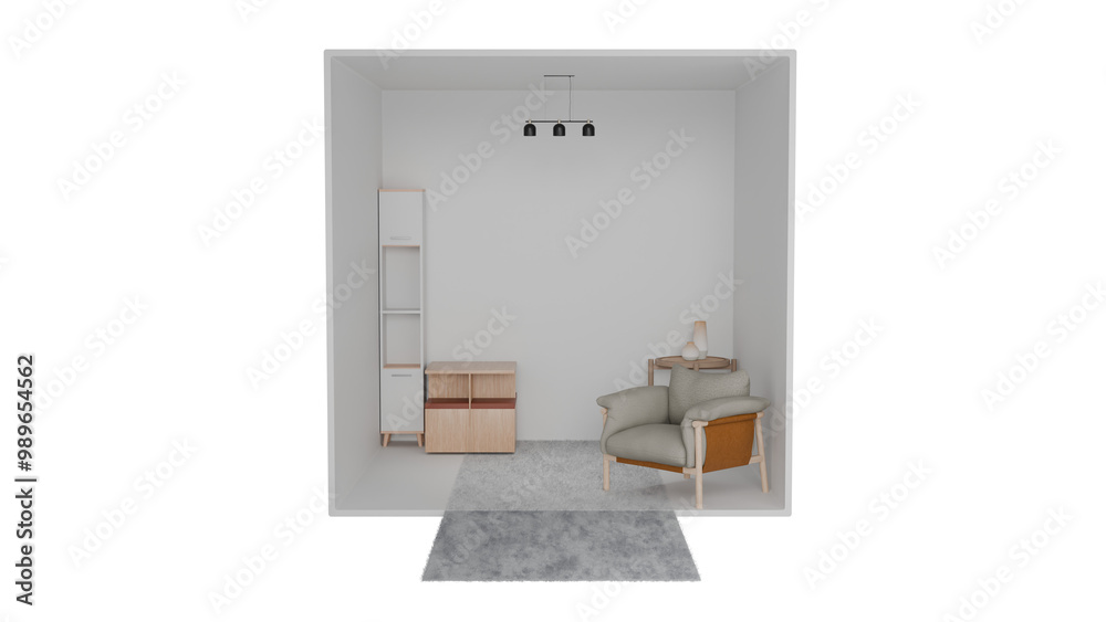 3D interior, travel in front of home 3D interior, travel in front of home