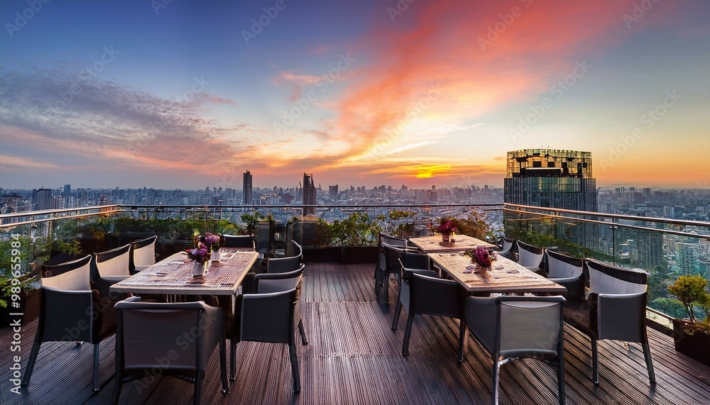 Naklejka premium romantic dinner at sunset