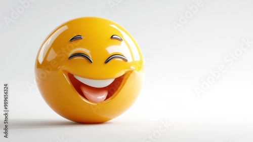 A cheerful yellow emoji with a big smile, conveying happiness and positivity.