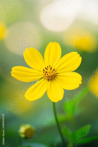 Vibrant Yellow Flower in a Lush Garden