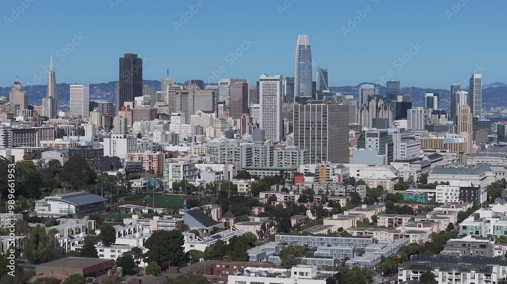 Aerial view of the downtown of San Francisco, USA. Skyline City At San Francisco. Megalopolis Downtown Cityscape. Business travel. Skyline City at San Francisco. Aerial view of the downtown of San Francisco, USA. Skyline City At San Francisco. Megalopolis Downtown Cityscape. Business travel. Skyline City at San Francisco.