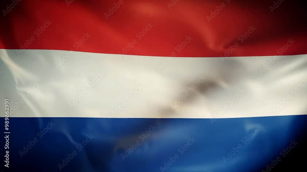 A vivid representation of the Luxembourg flag, showcasing its vibrant red, white, and blue colors waving gently in the breeze against a clear blue sky, symbolizing national pride A vivid representation of the Luxembourg flag, showcasing its vibrant red, white, and blue colors waving gently in the breeze against a clear blue sky, symbolizing national pride