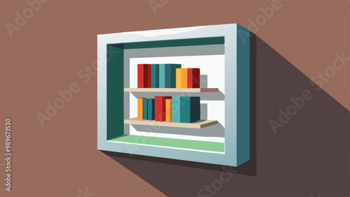 Shelf box frame, empty niche in white wall in museum, gallery, store or studio. 3d square bookshelf, recess for display exhibits and products, vector realistic illustration