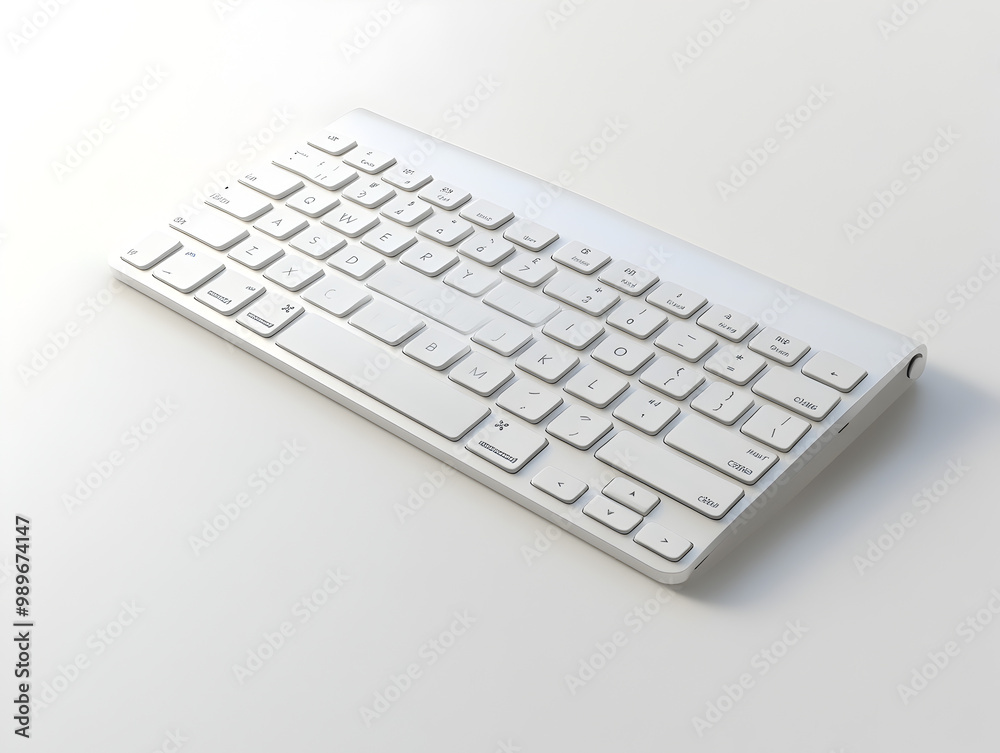 Sleek, wireless keyboard on a clean desk.
Sleek, wireless keyboard on a clean desk.