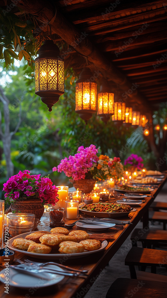 dinner served on a table with decorations and candles for the celebration of diwali and hanukkah, reflecting hindu religious culture