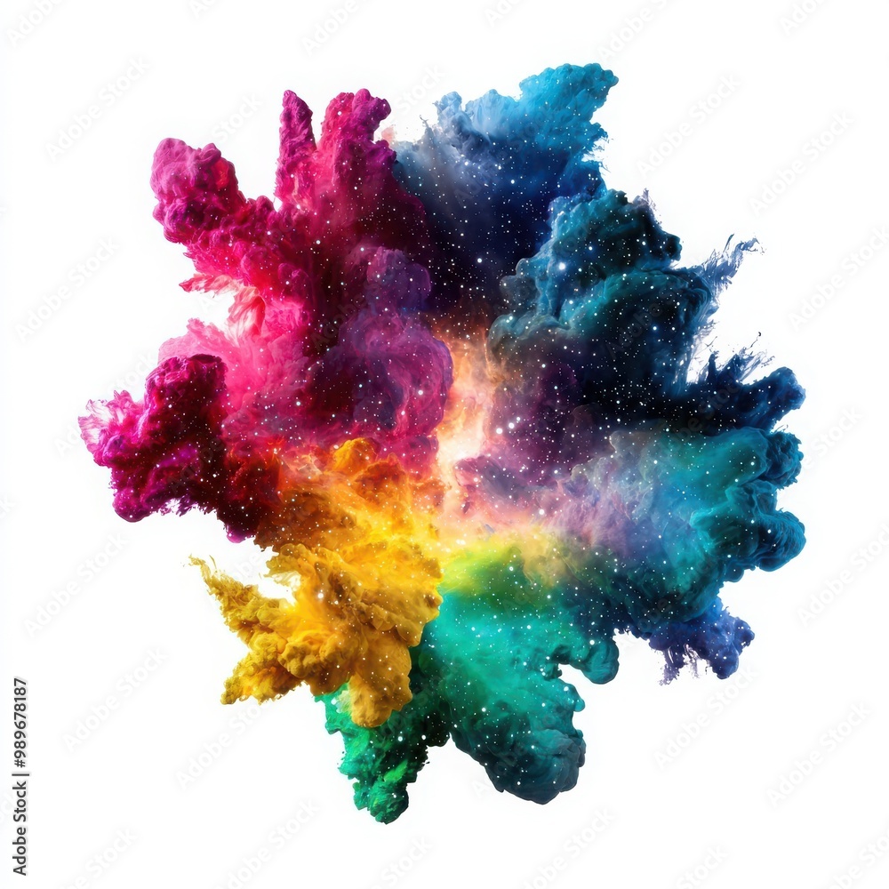 A vibrant explosion of color and cosmic elements, creating an ethereal and imaginative visual perfect for creative projects. A vibrant explosion of color and cosmic elements, creating an ethereal and imaginative visual perfect for creative projects.
