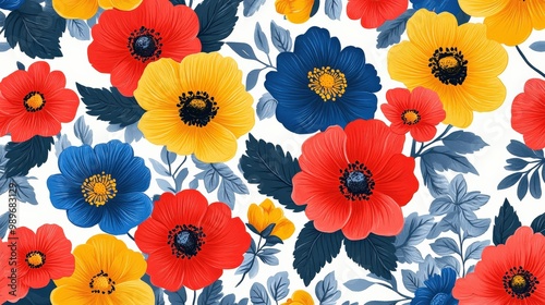 Wallpaper Mural Bold Filipino piña fabric-inspired floral pattern Torontodigital.ca