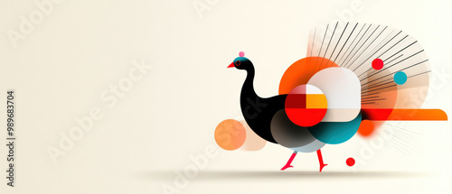 modern abstract turkey with vibrant colors and geometric shapes. photo