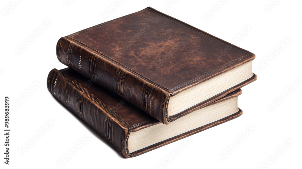 Classic Books With Brown cover , Isolated On transparent Background Classic Books With Brown cover , Isolated On transparent Background