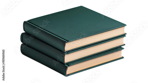 Classic Books With Dark Green cover , Isolated On transparent Background