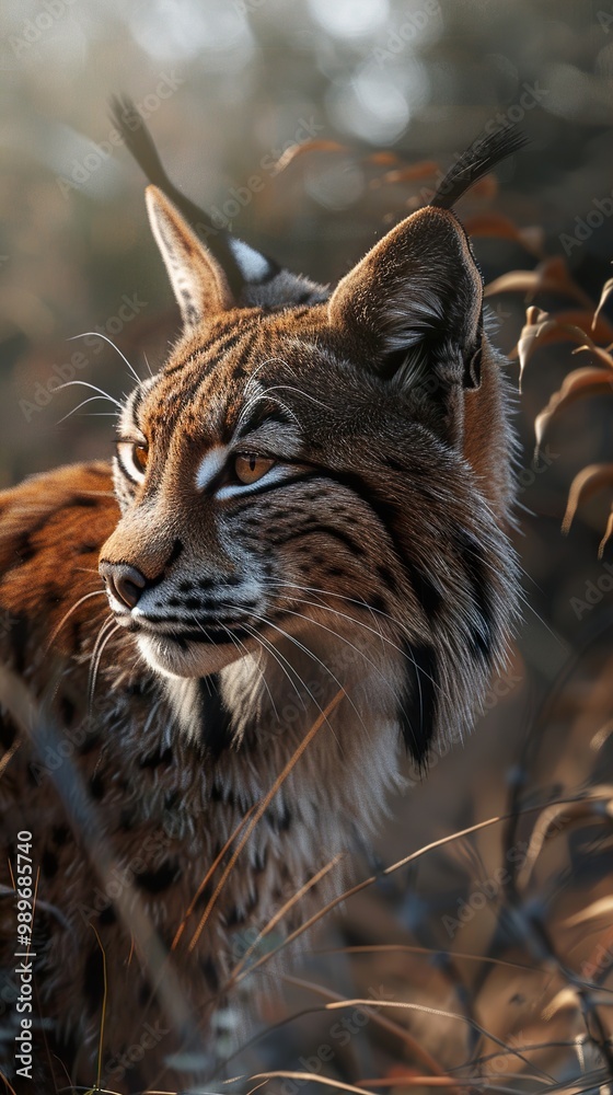 Close-up Portrait of a Lynx in the Forest Close-up Portrait of a Lynx in the Forest