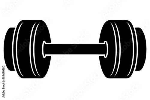 dumbbell flat silhouette icon illustration