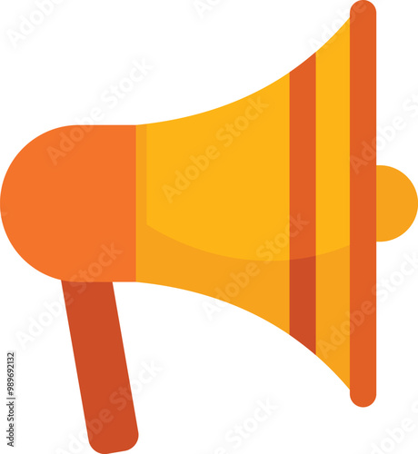 Yellow and orange megaphone is making an announcement
