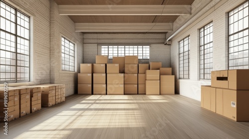 warehouse full of boxes generative ai