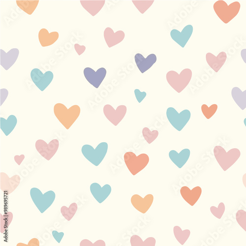 Vector heart pattern in muted pastels with clean shapes, ideal for romantic designs, wedding themes, or playful backgrounds.