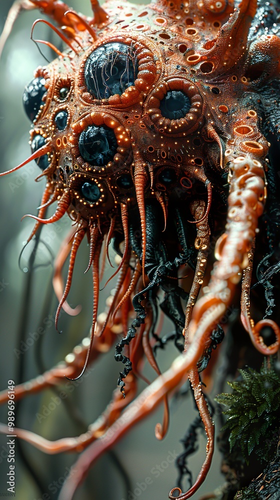 Surreal Alien Creature with Glowing Eyes Surreal Alien Creature with Glowing Eyes