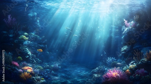 Deep sea backgroud/scenery under the sea 