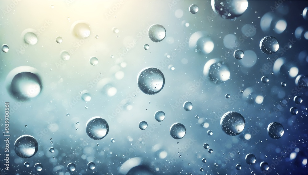 Abstract Serene Symphony of Floating Water Droplets in a Softly Lit Background Abstract Serene Symphony of Floating Water Droplets in a Softly Lit Background