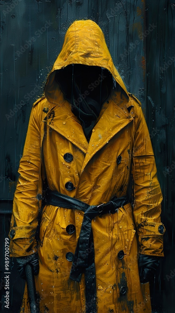 Mysterious Figure in Yellow Raincoat Mysterious Figure in Yellow Raincoat