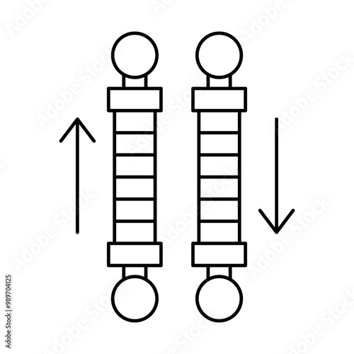 shock breaker of car service and repairing with outline icon sets